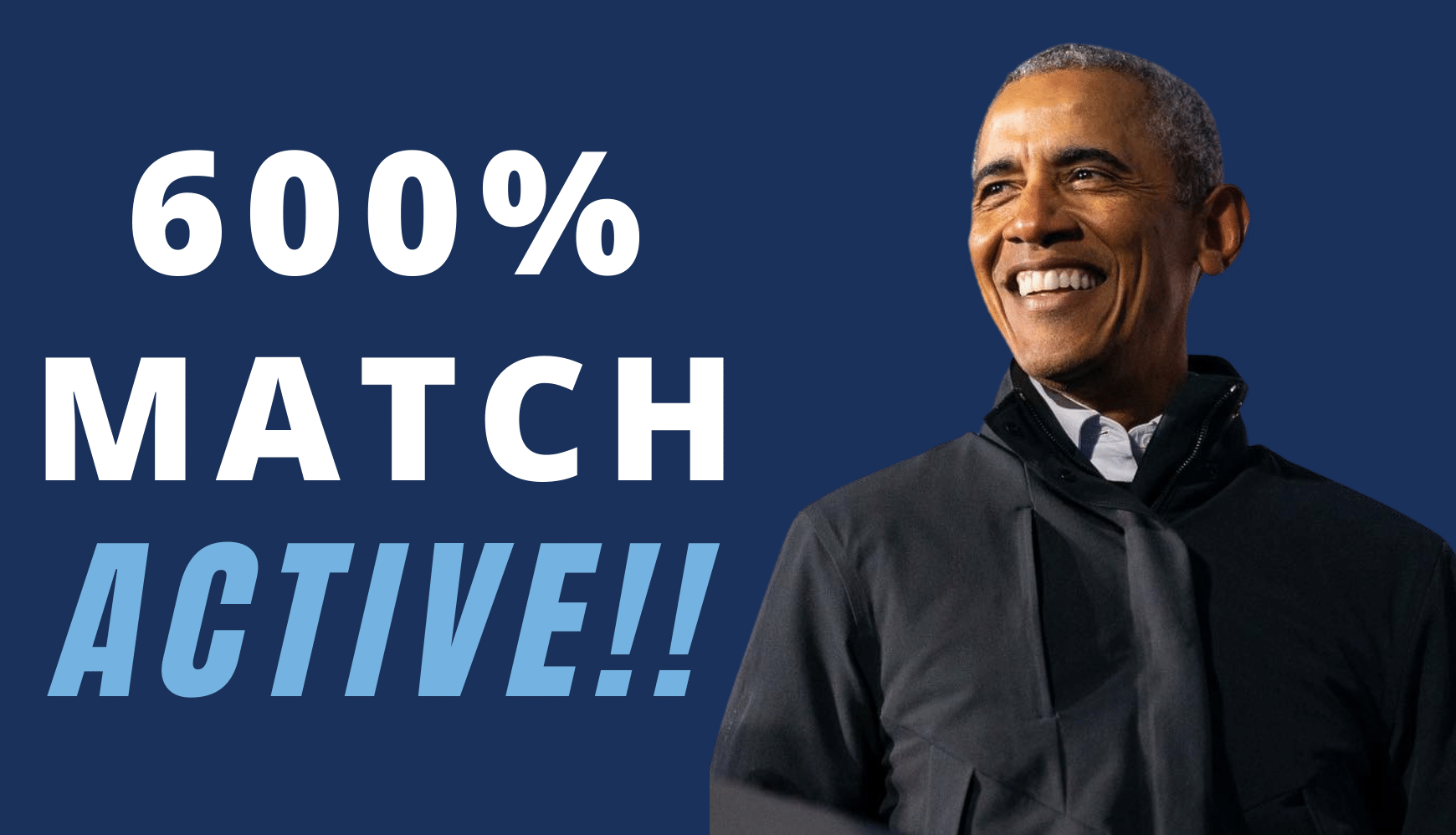 300% MATCH UNLOCKED. Help Joe Biden Win! Donate Now! 